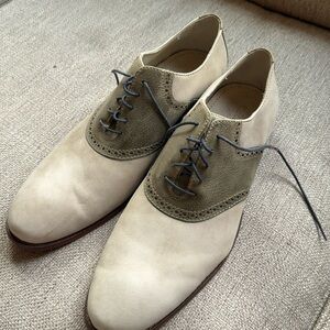 Cole Haan two tone olive/cream saddle Oxford leather dress shoes.  Size 13M
